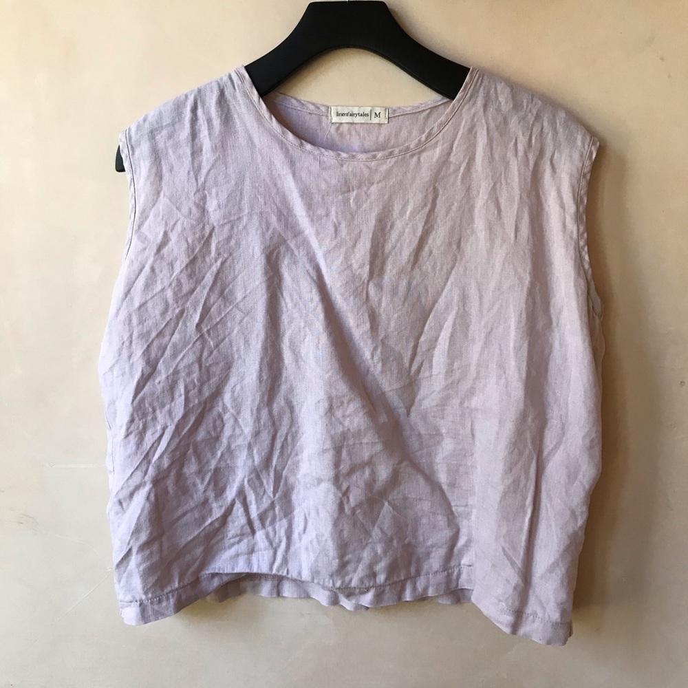 Linen fairy tales lavender crop tank